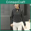 Elegant Women Long Sleeve O-neck Stripe Blouse With Premium Quality Fabric And Timeless Design