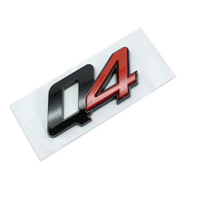 3D ABS Chrome Black Red Logo Q4 Emblem Car Trunk Decal For Q4 Stikcer Accessories