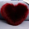 Heart-Shaped Plush Lumbar Pillow with Faux Wool Insert - Sofa & Office Backrest Cushion