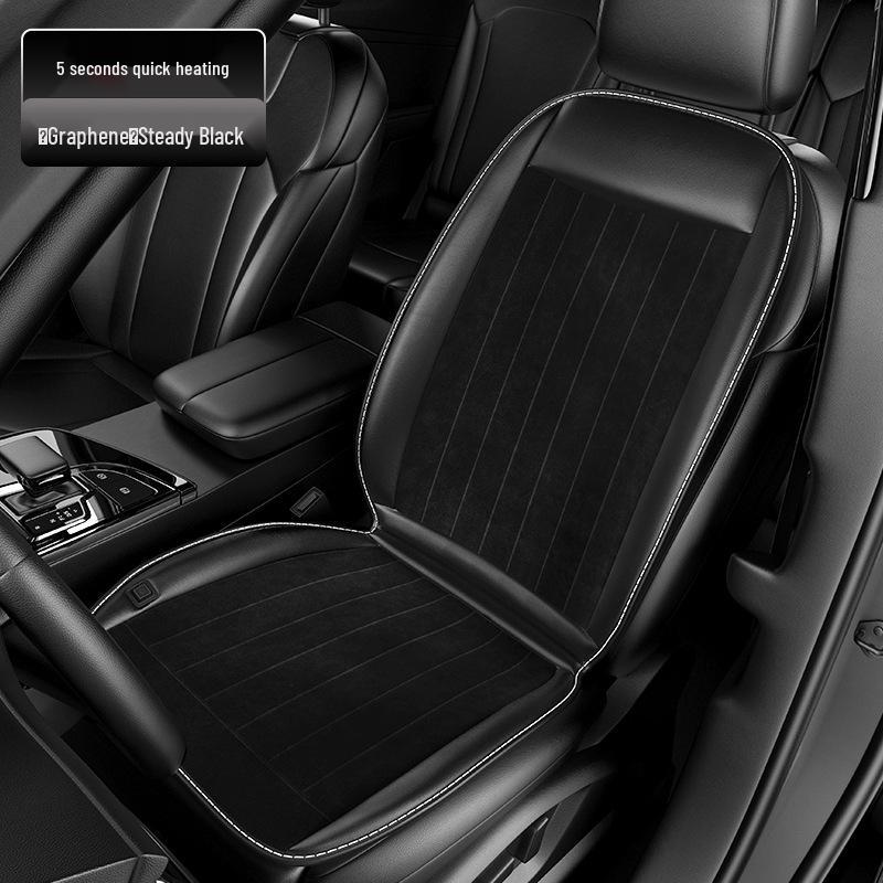 Graphene Heated Seat Cushion: Winter Plush Leather Electric Cover for Cars