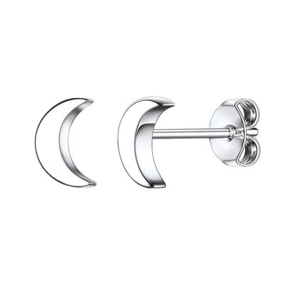 925 Sterling Zilver Halve Maan Oorknop