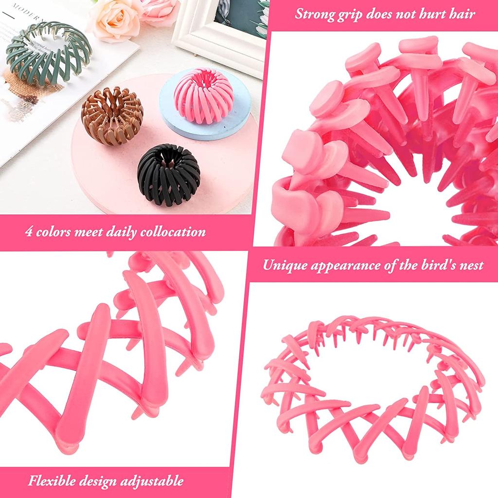 Cheap 4 pcs Birds Nest Hair Clip Matte Bird Nest Shaped Hair Holder