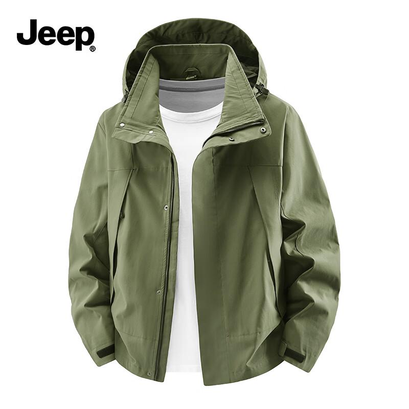 JEEP Men s Hooded Loose-Fit Casual Jacket M