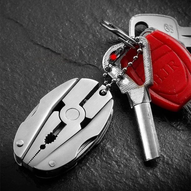 Multifunctional Pliers Mini Foldable Stainless Steel Knife Turtle Back Plers Pliers Keychain Camping EDC Tools Travel Kits