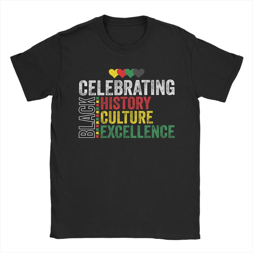 Celebrating Black History Month Afro African TShirt Summer Trendy Cool TShirts Couple 100 Cotton Short Sleeve Vintage Tops