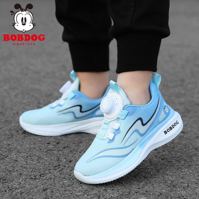 Babu bean mesh breathable children's shoes 2025 spring and autumn new boys running shoes medium and older children's button sports shoes