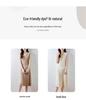 Autumn/Winter U-neck Waist-cinching Sleeveless 100% Pure Wool Vest Dress - Elegant, Fashionable, Slimming, Solid Color.