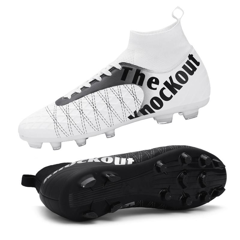 

31-48 унисекс футбольные бутсы с длинными ногтями мужские/женские высокоэластичные носки тренировочные художественные детские футбольные бутсы Grassland 48 чёрный/белый