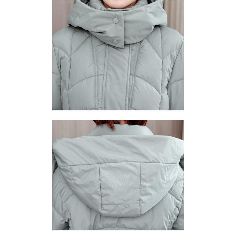 Thick Warm Winter Women Long Cotton Coat Slim Fit Fashion Padded Jacket Outfit