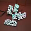 Portafoglio di marca Pochette da donna Portafoglio lungo luminoso Portamonete con reticolo geometrico a reticolo femminile