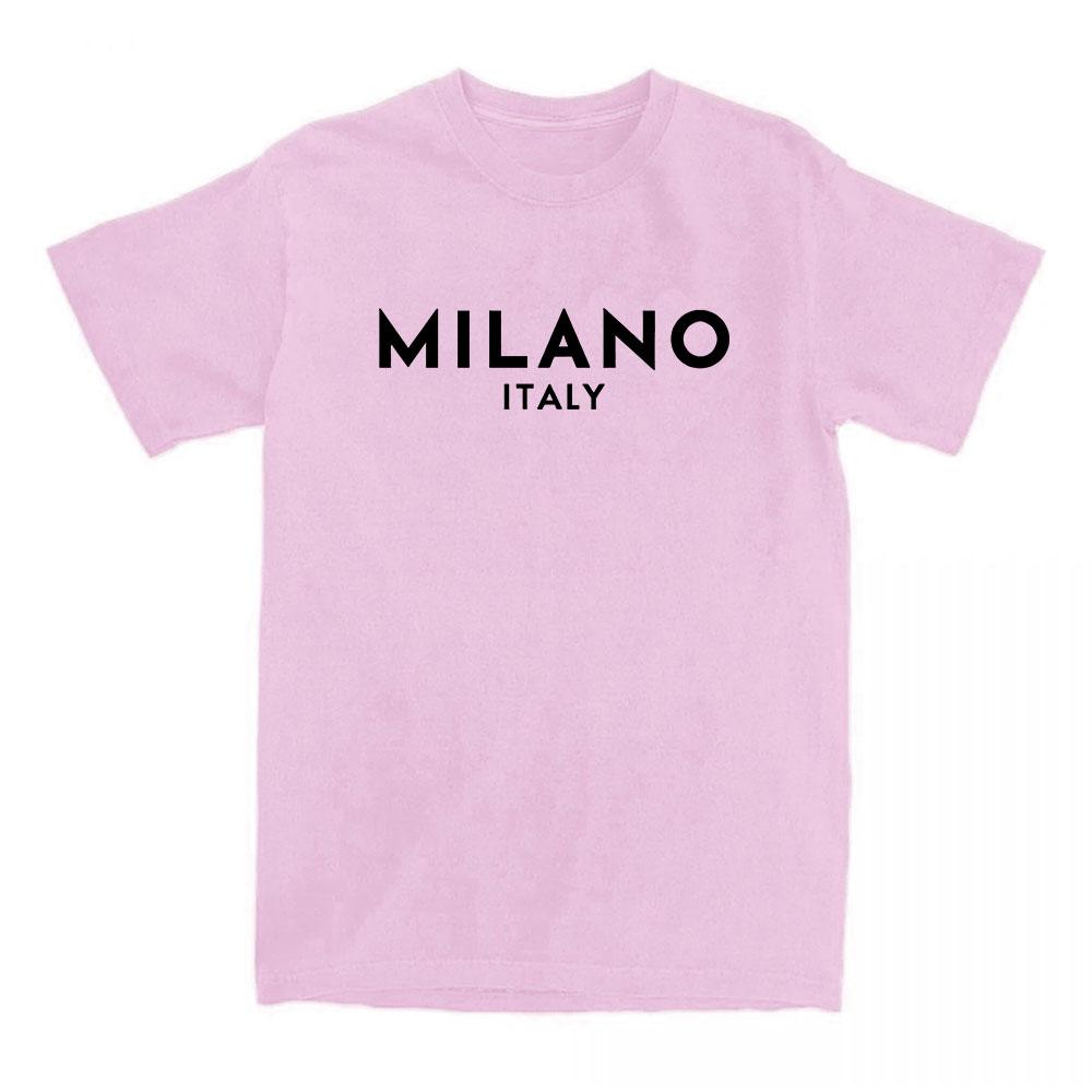 Itálie Milán Módní Město Trička Bavlna Měkké Tričko Léto Unisex Tričko s Krátkým Rukávem Estetická Grafická Trička