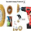 10 Pcs Wire Brush Wheel Cup Brush Set,Coarse Crimped 1/4 Inch Shank Wire Wheel for Drill Attachment