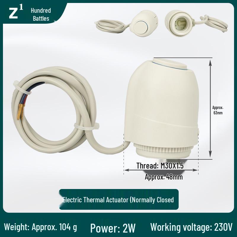 Electric Floor Heating Manifold Actuator, Normally Open/Closed, Electromagnetic Temperature Control Valve Electric Actuator (Normally Closed Type)
