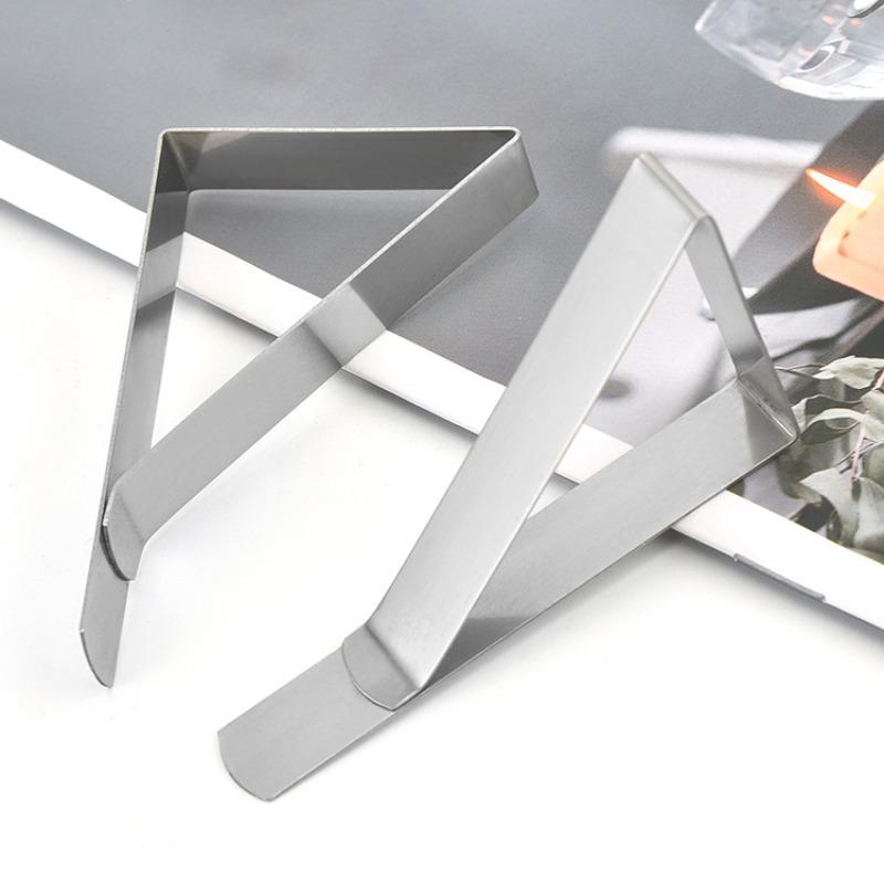 Stainless Steel Triangular Tablecloth Clip Home Outdoor Windproof Fixing Clip Tablecloth Holder Kitchen Small Tools