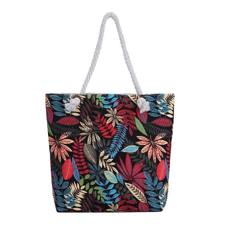 Bohemia Canvas Tote Bag With Dualsided Pattern And Large Capacity For Daily Use