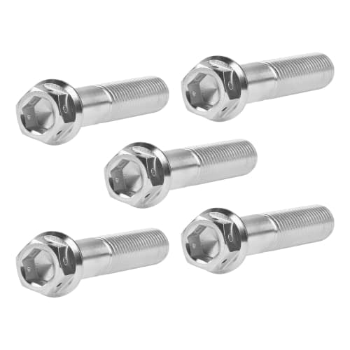 5-Piece Set of Titanium Bolts, M8x 15, 20, 25, 30, 35, 40, 45, 50, and 55mm, with Flange Inner Hex Head Screws for Motorcycle Brake Calipers (M8x50mm,