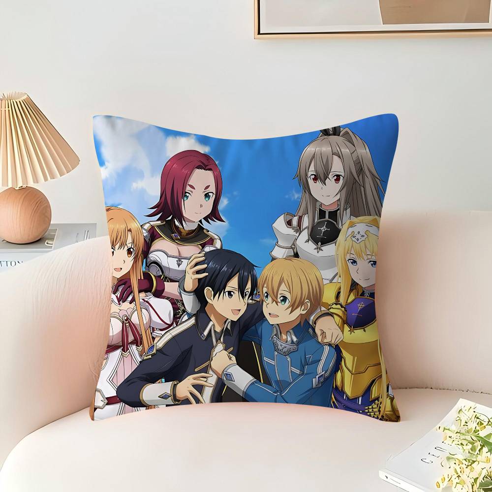 Anime S-Sword Art Online Pillow Cushion Cover Pillowcase Living Room Sofa Home Decor Customized
