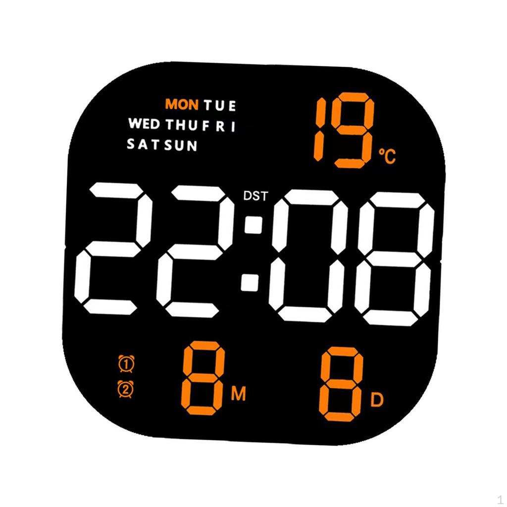 Digital Table Wall Clock Dimmer Large LED Display Screen Desktop Alarm for Beside Teenagers