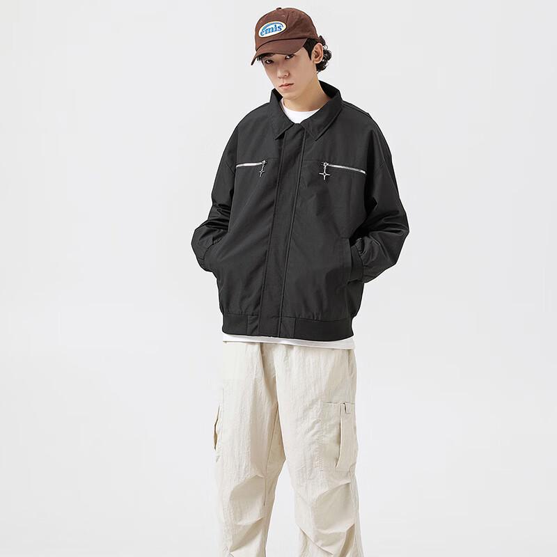 Dingfengbaoluo Men's American High Street Casual Lapel Jacket YM9952