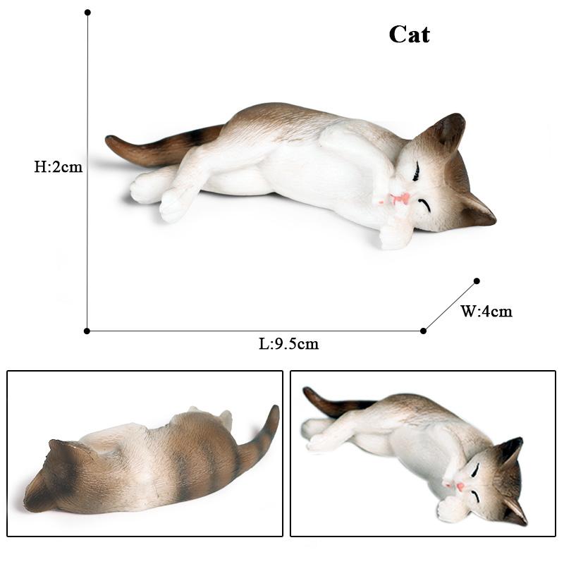Oenux Drzewko dla kota Kociak Bobtail Syjamski Sfinks Ragdoll Model Figurka Akcji Figurka Urocza Dekoracja Zwierzę Dzieci Zabawka Prezent