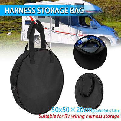 Auto Wohnmobil Wohnwagen Kabelbaum Aufbewahrungstasche 600D Neu Schwarz Wasserdicht Oxford-Gewebe Autowerkzeuge Kabelorganisator Autozubehör