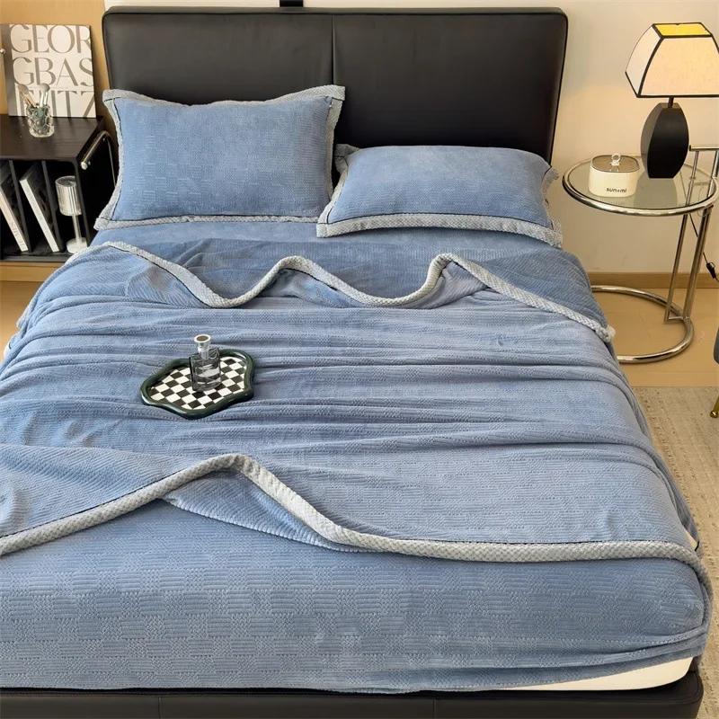 Geschnitzte Samtdecke Herbst Winter Warm Sofa Decke Weich Bequem Wärme Bettdecken Überwurf Flauschig Atmungsaktiv Bettwäsche