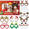 Christmas Gifts for Adults, Children, Toys, Santa Claus, Snowman, Glasses, Christmas Decoration Glasses, 3D Paper Glasses (set of 9)