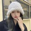 Warm Rabbit Fur Dome Hat Trendy Warm Furry Ear Flap Hat Fashionable Rabbit Fur Blend Hat