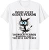 Retro Cat Inside Every Older Person Is A Younger Person Meme T- Shirt