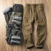 Men's Winter Fleece Lined Cargo Pants Belted Waist Multi-Pocket Tactical Outdoor Hiking Trousers with Adjustable Ankles In Solid Colors