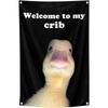 Welcome to My Crib Flag 2x3 Feet Funny Flags with 4 Shiny Brass Grommets for Tapestry Dorm Room Home College Decor