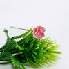 1:12 Flower Model Realistic Two-color Dollhouse Miniature Rose Flower for DIY Doll House Garden Decoration
