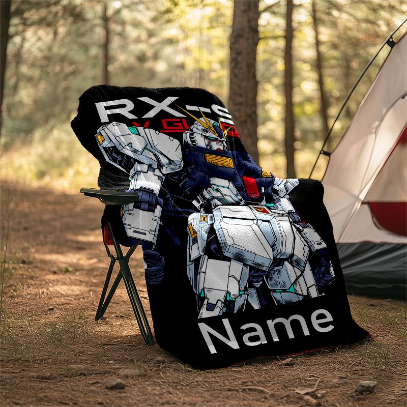 Personalized Custom Name Blanket - Mobile Suit Gundam Print Design,Blanket for Sofa,Bed,Travel,Camping - Soft and Warm, Great Gift