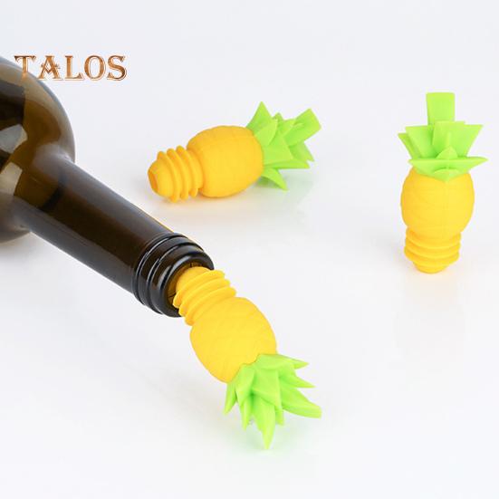 Wine Stopper Variety Styles 3D Pineapple Design Silicone Wine Glass Charms Easy To Use Leak Proof Wine Stopper