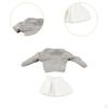 1/12 Long Sleeve Pullover and Skirt Costume Casual Off Shoulder Sweatshirt for 6inch Female Doll