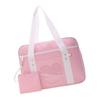 Handbag Portable Transparent Heart Pattern Large Capacity Nylon Material Soft Comfortable Shoulder