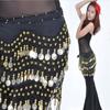 Woman Cute Fancy Skirt Hip Wear Chiffon Gold Coins Fashion 3 Dancing Row Belt Dance Belly Scarf