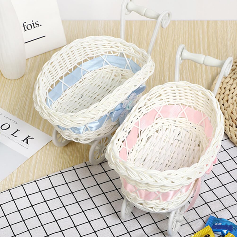 

Плетеные корзины для вечеринок Плетеная корзина для цветов из ротанга для конфет Корзина для детской коляски Украшение для детского душа Коляска Коляска Центральный элемент Коляска Коляска Центральный элемент