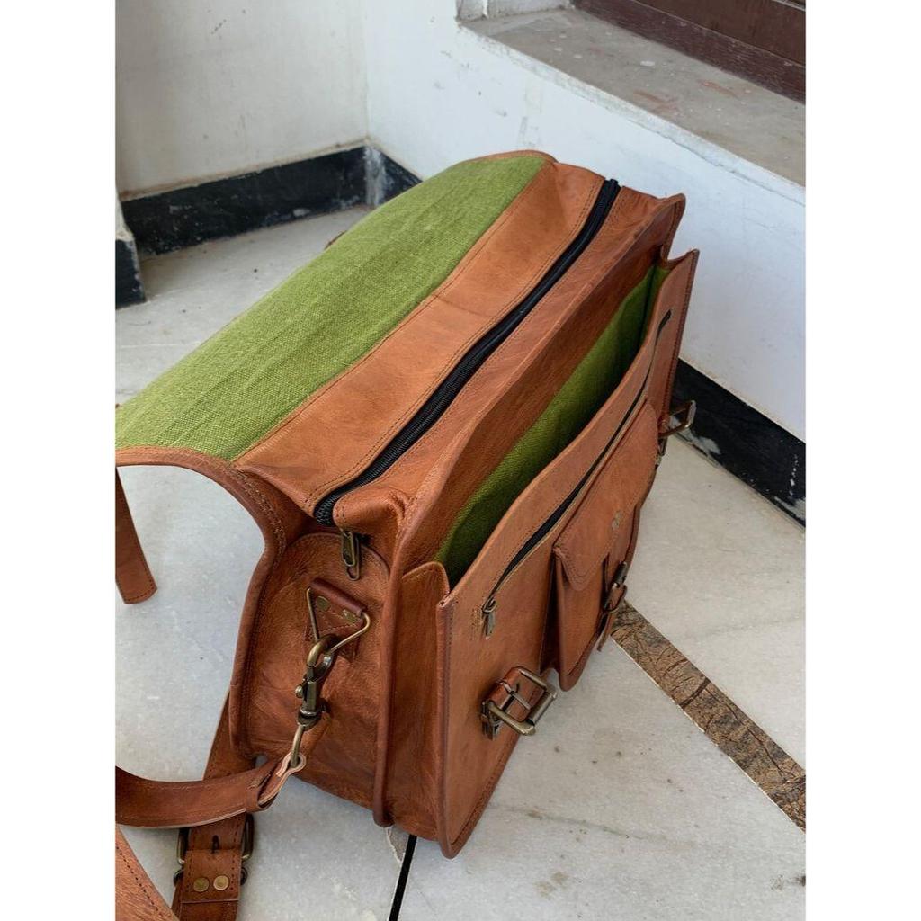 Messenger taška, kožená crossbody kabelka, taška na notebook aktovka, taška přes rameno, vysokoškolská taška