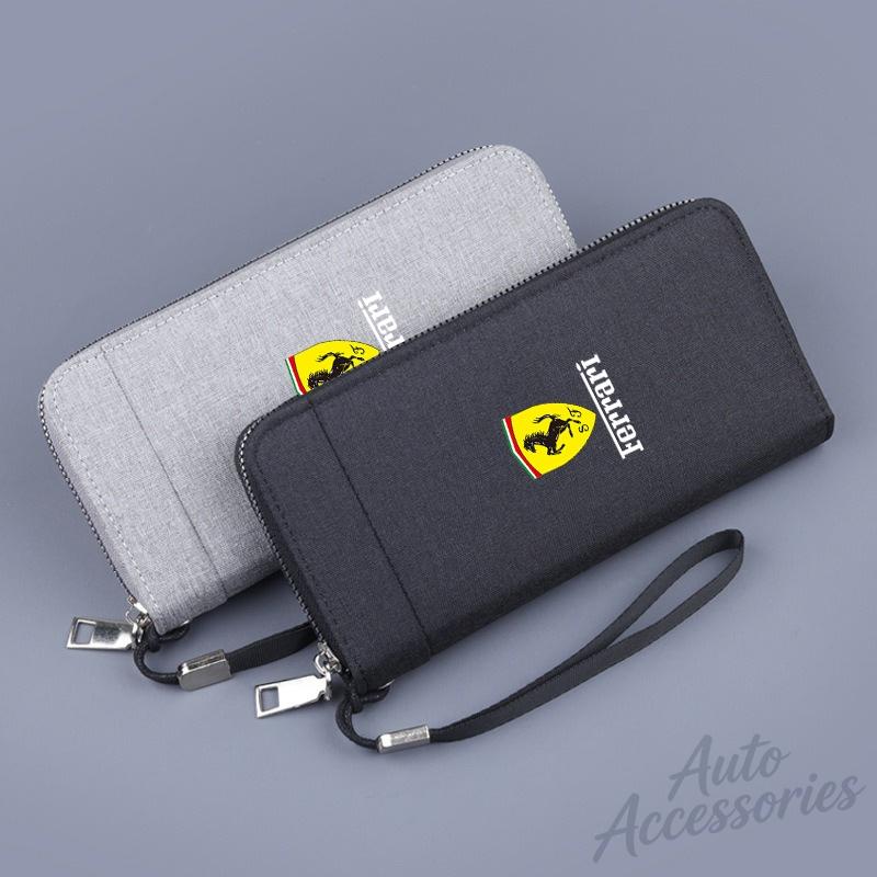 Carteira de Negócios Masculina Bolsa de Mão Porta-Cartão de Crédito Porta-Dinheiro Carteira de Lona Para Ferrari 488 Roma F8 SF90 812 360 FF F430 LaFerrari Amalfi