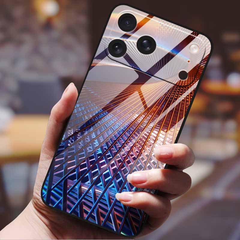 Phone Case for Iphone 17 Pro Max Iphone17 Air Tempered Glass Hard Back Cover Bumper 17pro Funda Cartoon Anime Fashion Pattern