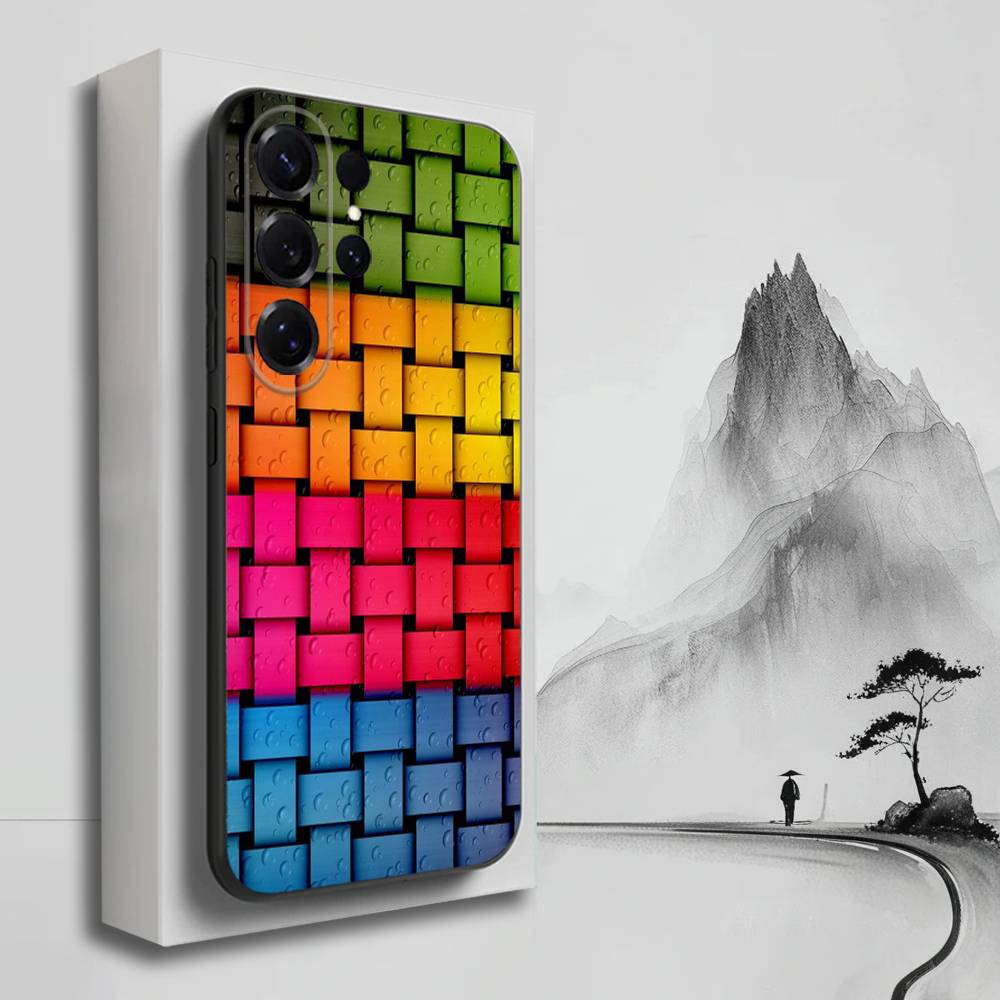 3D Art Block Cool Phone Case For Samsung S25,S24,S23,S22,S21,S20,S10,Ultra,Plus,Lite,FE,Soft Silicone Black Cover