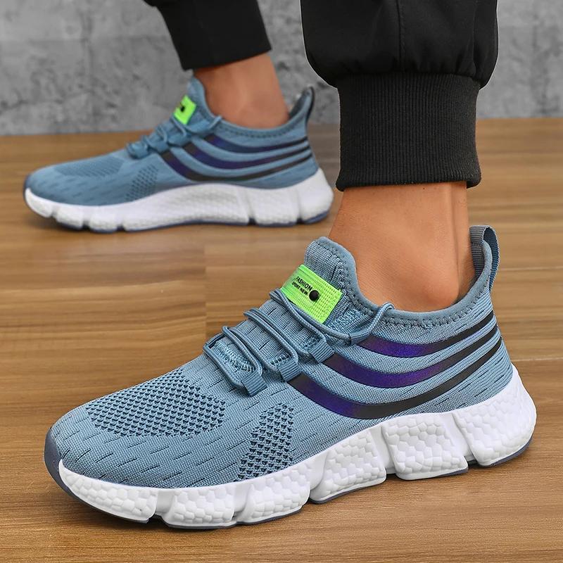 Men Casual Sports Shoes Breathable Lightweight Sneakers Anti-slip Flats Outdoor Running Walking Tenis Athletic Jogging Shoes