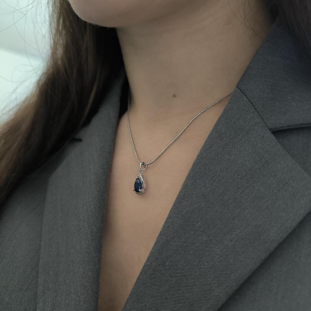 Серебряная подвеска с сапфиром 1.355ct (2214014)