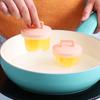 4 Pcs/Set Cute Plastic Egg Boiler Poacher With Oil Brush Heat-resistant Plastic Egg Cooker Tools Egg Mold Kitchen Gadge