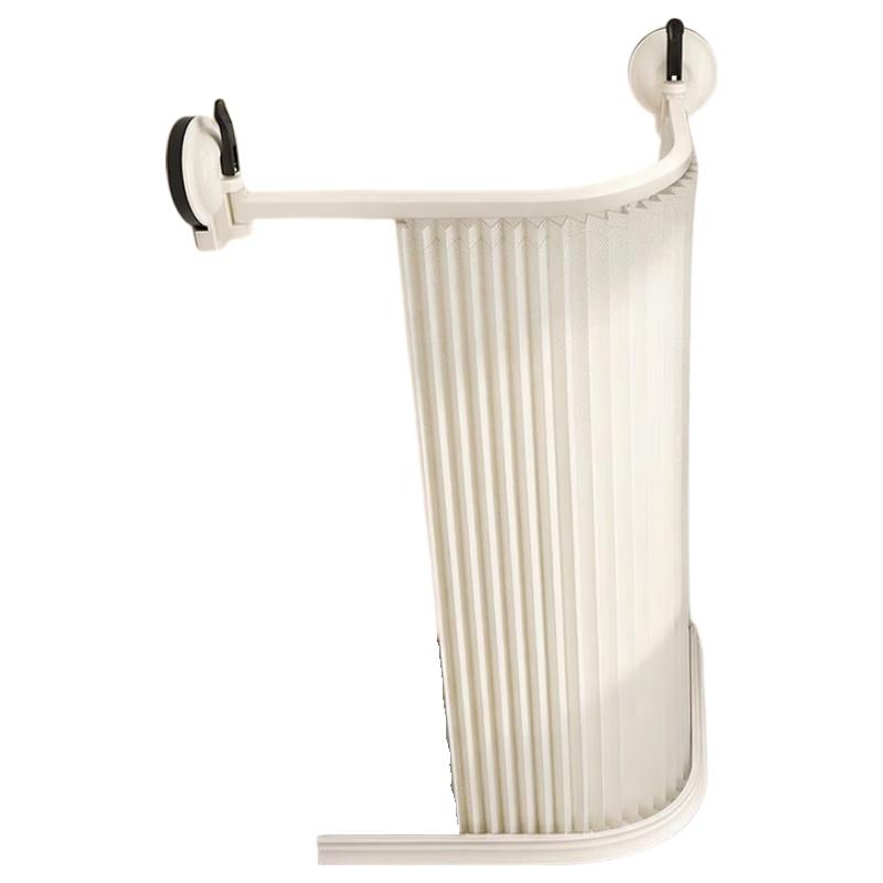 MYMOODHOUSE No-Drill Suction Cup Curved Shower Curtain Set