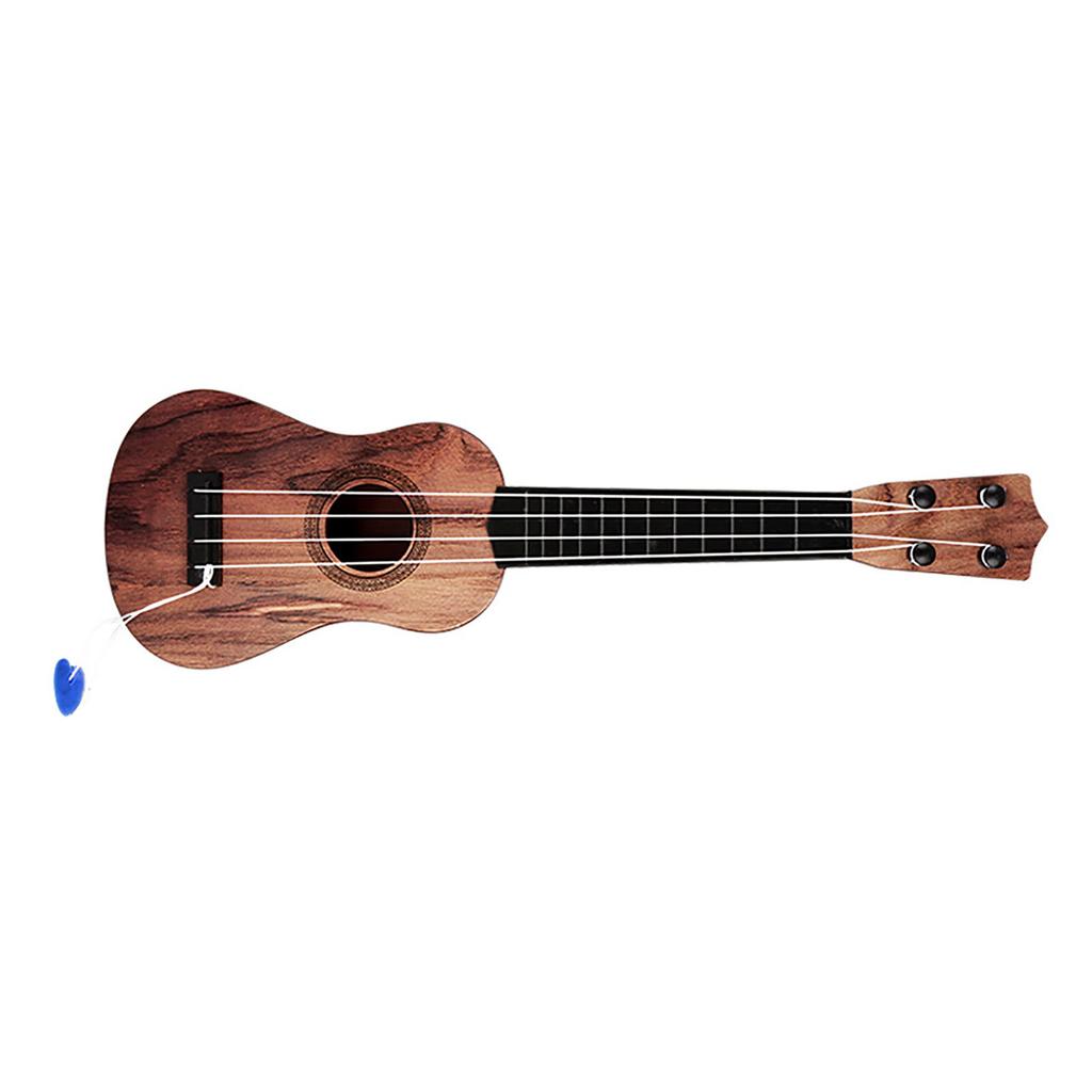 Ukulele Toy Plastic Playable 4 Strings Educational Children Ukulele for Boys Girls Birthday Gifts Dark Color