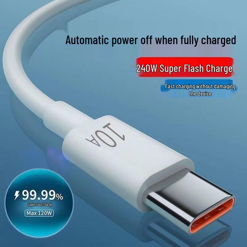 10A 100W Super Fast Charging Data Cable for Huawei, VIVO, Xiaomi, Honor Smartphones