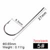 FTK Sea Fishing Hooks With Barbs Straight Shank Strong Long Hook Bass Pike 10pcs