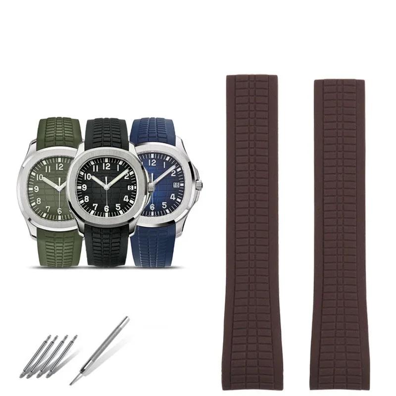 Silicone Rubber Strap For PP Patek Philippe Grenade AQUANAUT Series 5167A/5168G Watch Strap Accessories  21mm